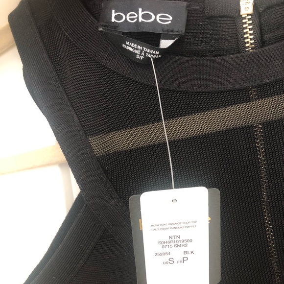 NWT Bebe Midriff Bodycon Top - Picture 2 of 4